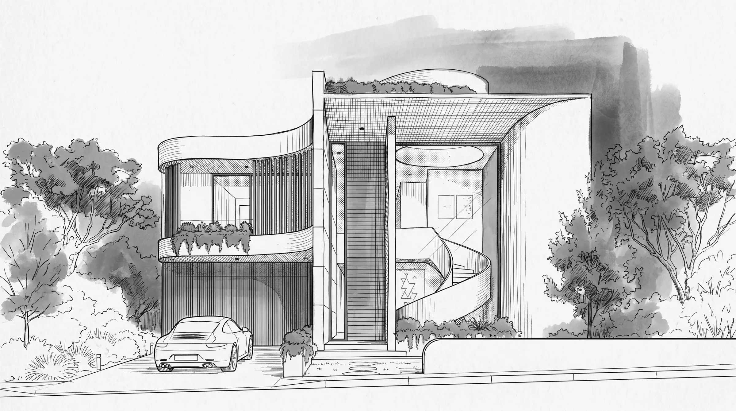 Architectural wireframe